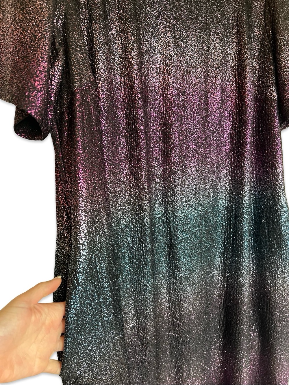 Lane Bryant ombré glitter shimmer short sleeve dress Size 18/20 Glam Holiday - Picture 4 of 7